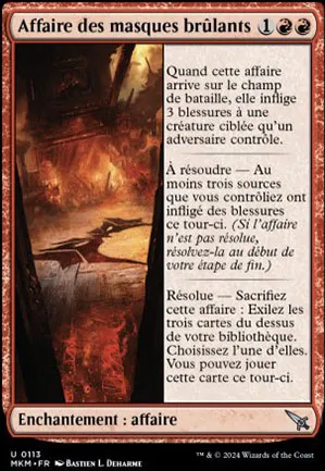 Affaire des masques brûlants