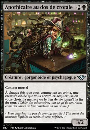 Apothicaire au dos de crotale