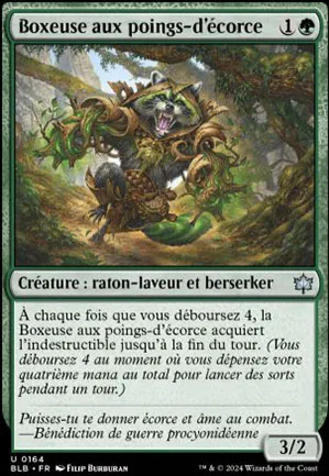 Boxeuse aux poings-d’écorce