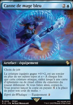 Canne de mage bleu