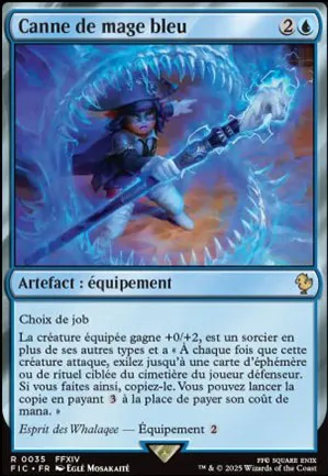 Canne de mage bleu
