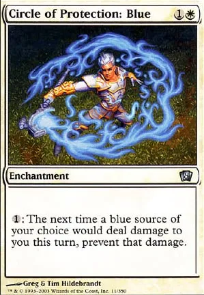 Cercle de protection : bleu