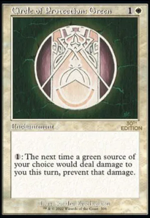 Cercle de protection : vert