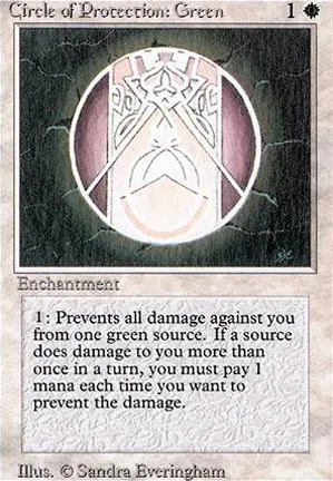Cercle de protection : vert