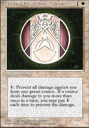 Cercle de protection : vert