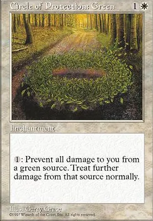 Cercle de protection : vert