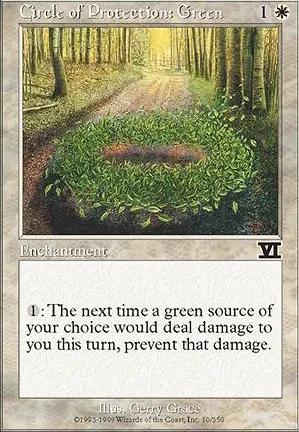 Cercle de protection : vert