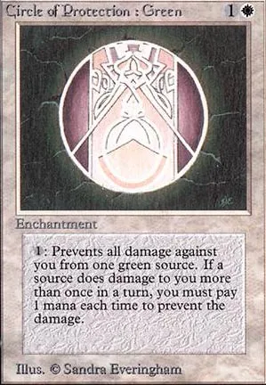 Cercle de protection : vert