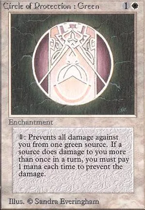 Cercle de protection : vert