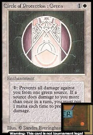 Cercle de protection : vert