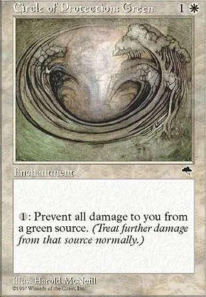 Cercle de protection : vert
