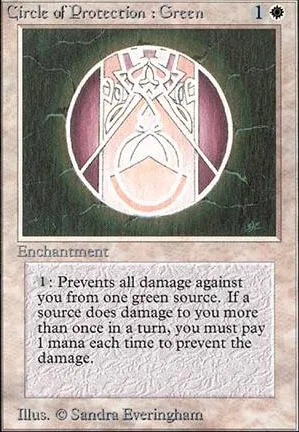 Cercle de protection : vert