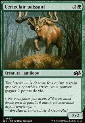 Cerfeclair paissant