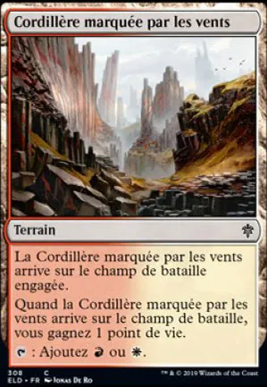 Cordillère marquée par les vents