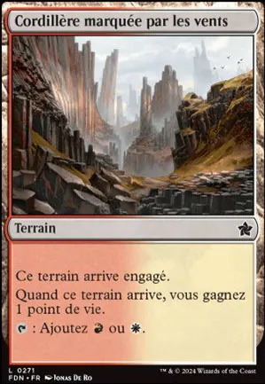 Cordillère marquée par les vents