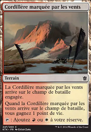 Cordillère marquée par les vents
