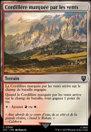 Cordillère marquée par les vents