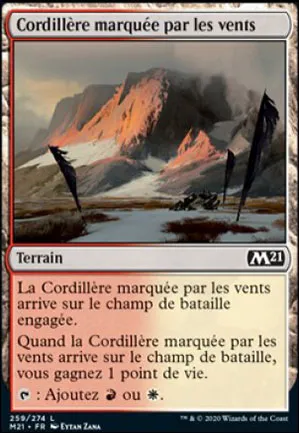 Cordillère marquée par les vents