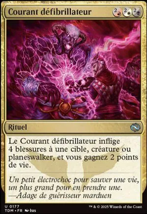 Courant défibrillateur