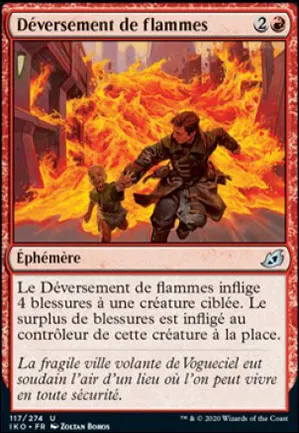 Déversement de flammes