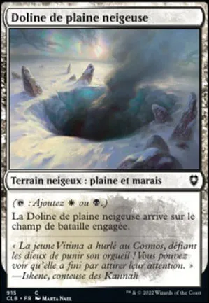 Doline de plaine neigeuse