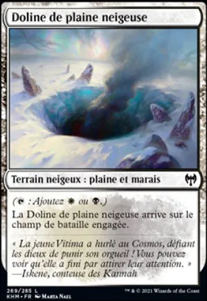 Doline de plaine neigeuse