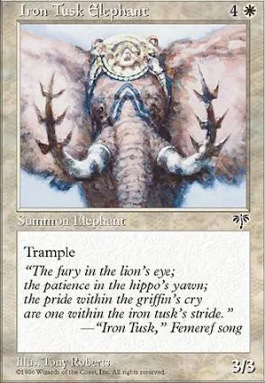 Éléphant aux défenses de fer