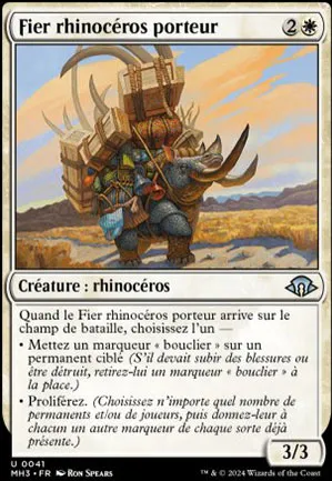 Fier rhinocéros porteur