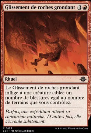 Glissement de roches grondant