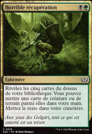 Horrible récupération