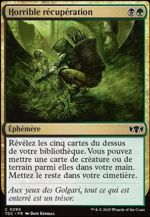 Horrible récupération