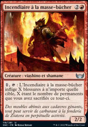 Incendiaire à la masse-bûcher