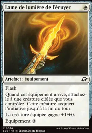 Lame de lumière de l'écuyer