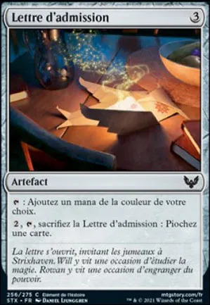 Lettre d'admission