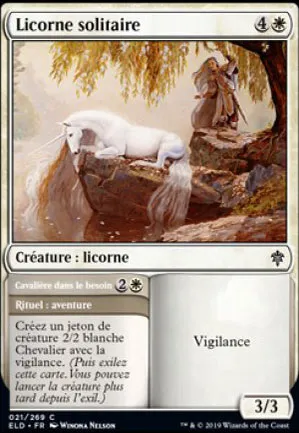 Licorne solitaire // Cavalière dans le besoin