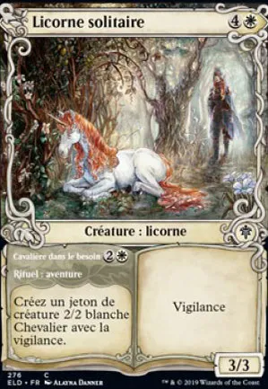 Licorne solitaire // Cavalière dans le besoin