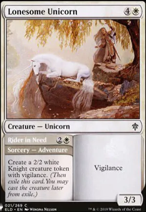 Licorne solitaire // Cavalière dans le besoin