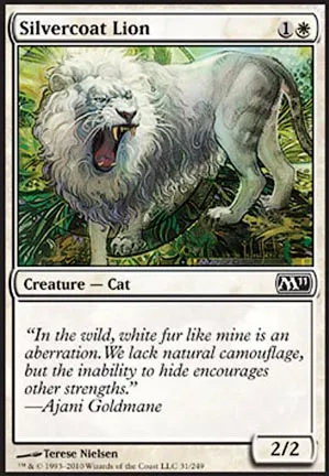 Lion à fourrure argentée