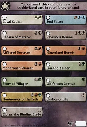 Liste des cartes recto-verso