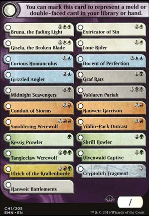 Liste des cartes recto-verso