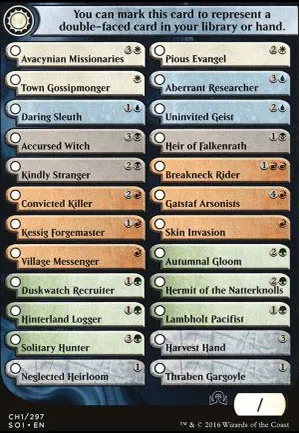 Liste des cartes recto-verso