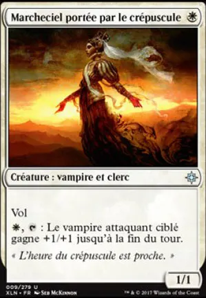 Marcheciel portée par le crépuscule