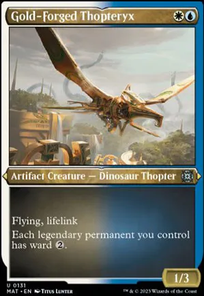 Mécanopteryx forgé d'or