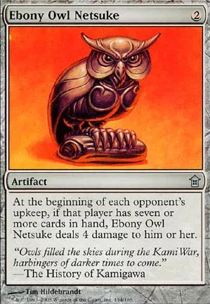 Netsuke de hibou en ébène