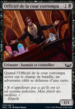 Officiel de la cour corrompu