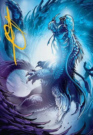 Orage des dragons tourbillonnant - Illustration
