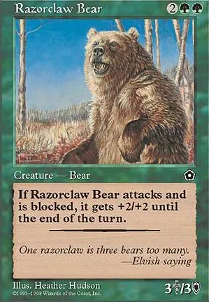 Ours aux griffes rasoir