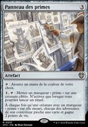 Panneau des primes