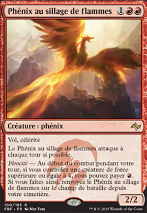 Phénix au sillage de flammes