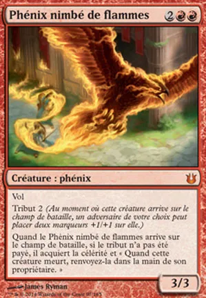 Phénix nimbé de flammes